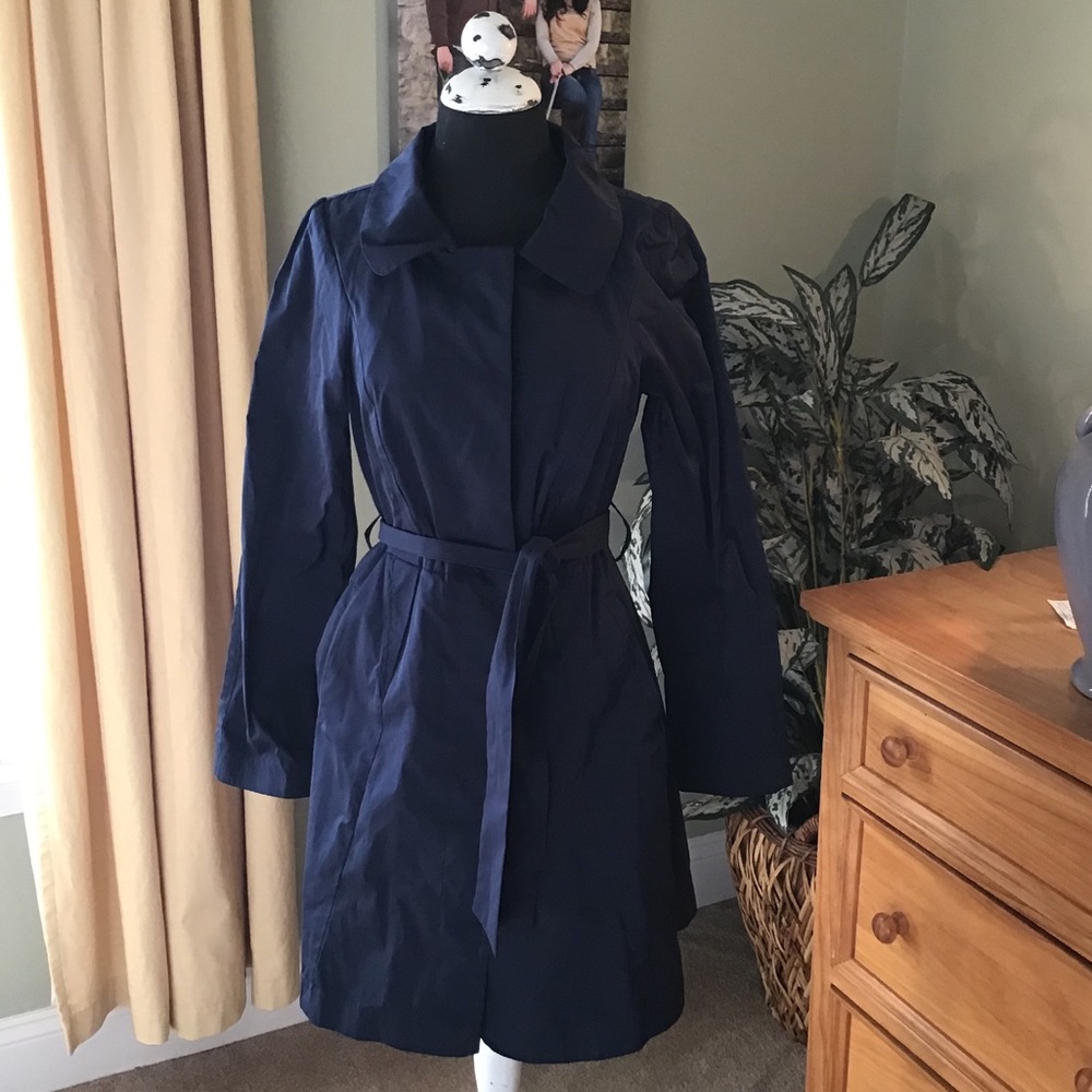 Navy Blue Theory Trench Rain Coat
